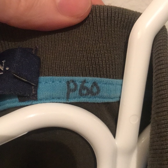 US Polo Assn Luxury Touch Olive Polo with neon blue logo and trim 😍 - Picture 5 of 6